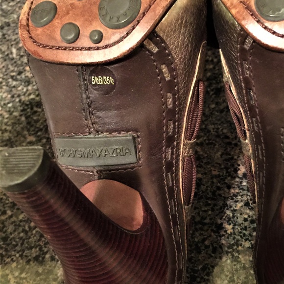 BCBG Max Azria Bronze/Brown Leather Heels 5.5/35.5 - Picture 7 of 8